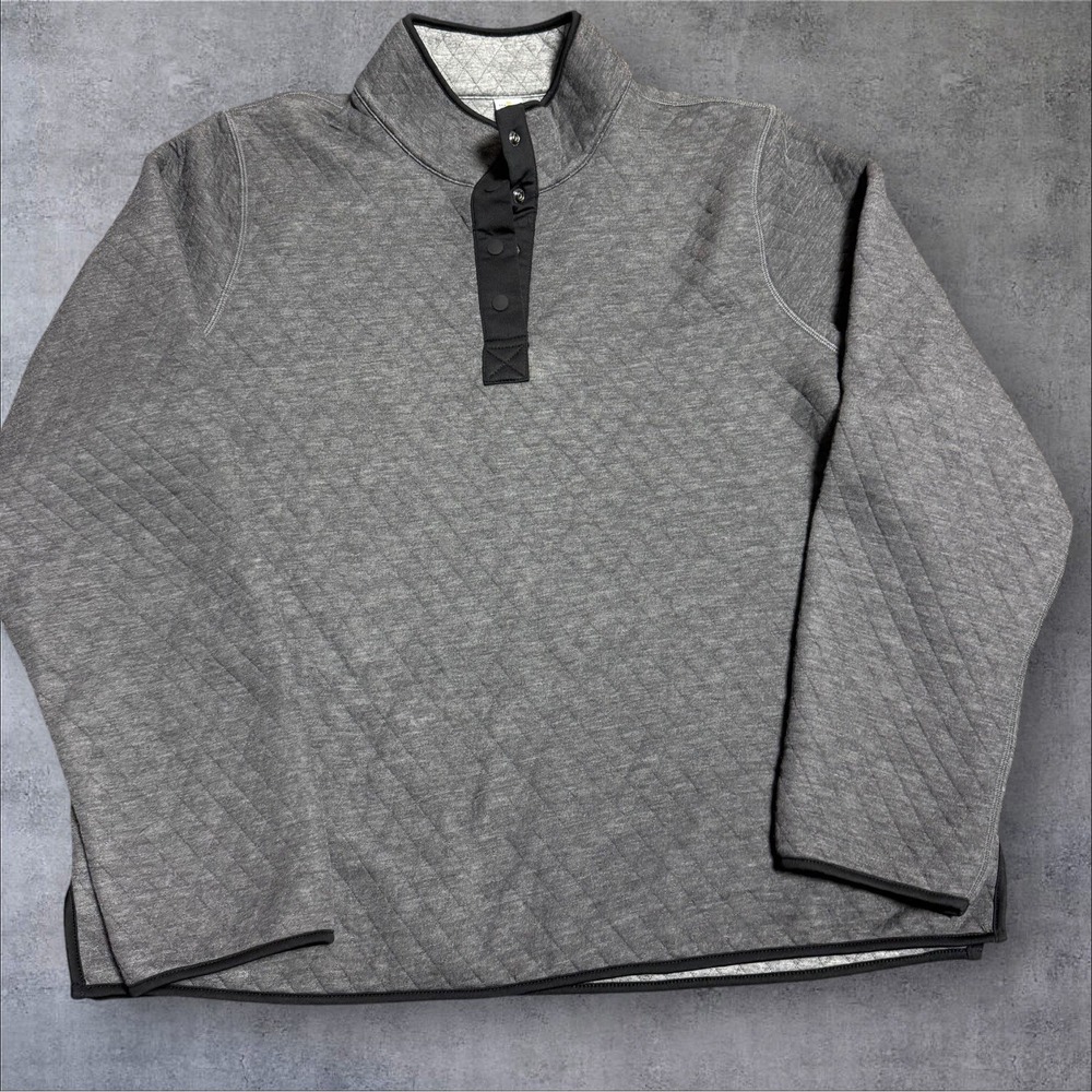 Marine Layer Quilted 1/4 Snap Button Pullover Sweatshirt Men's Sz XL Stanley